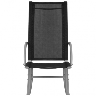 Bujane krzesła ogrodowe, 2 szt., stal i textilene, czarne