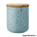 Ceramiczny pojemnik z bambusowym wieczkiem 13cm Stak Duck Egg Speckled Ladelle błękitny LD-61105