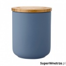 Ceramiczny pojemnik z bambusowym wieczkiem 13cm Stak Soft Matt Ladelle niebieski