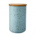 Ceramiczny pojemnik z bambusowym wieczkiem 17cm Stak Duck Egg Speckled Ladelle błękitny LD-61106