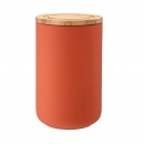 Ceramiczny pojemnik z bambusowym wieczkiem 17cm Stak Soft Matt Ladelle pomarańczowy