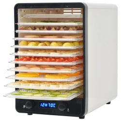 Dehydrator do żywności z 10 tacami, biały, 550 W