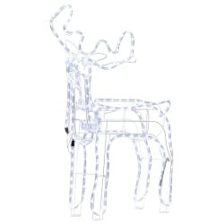 Dekoracja ogrodowa led ruchomy renifer 94 cm biała innnes