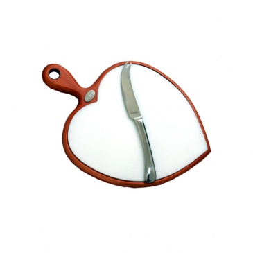 Deska do krojenia w kształcie serca/liścia+ nóż do sera Casa Bugatti
