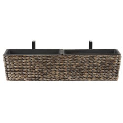 Doniczka 80 x 20 x 18 cm brązowa KAWALA Doniczka 80 x 20 x 18 cm brązowa KAWALA