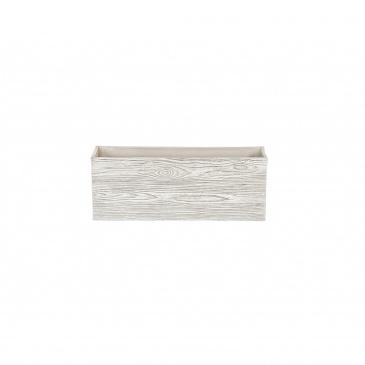 Doniczka biała imitacja drewna 42 x 13 x 15 cm PAOS