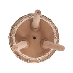 Doniczka na nóżkach darmera ceramika jasnobrązowy