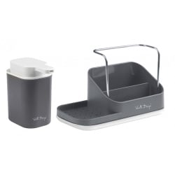 Dozownik na płyn z organizerem Livio Duo szary