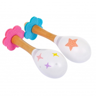 Drewniany zestaw instrumentów muzycznych dla dzieci 3+ tamburyn flet cymbałki marakasy + pastelowe k