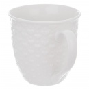 Duży kubek ceramiczny, SERCA, z uchem, do kawy, herbaty, 580 ml, BIAŁY