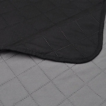 Dwustronna pikowana narzuta na łóżko Czarna/Szara 220 x 240 cm