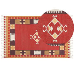 Dywan bawełniany kilim 140 x 200 cm wielokolorowy parakar