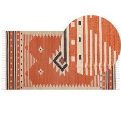 Dywan bawełniany kilim 80 x 150 cm pomarańczowy gavar