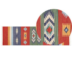 Dywan bawełniany kilim 80 x 300 cm wielokolorowy kamaris