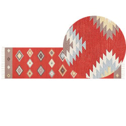 Dywan bawełniany kilim 80 x 300 cm wielokolorowy lorut