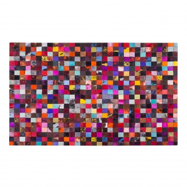 Dywan - kolorowy - skóra - patchwork - 160x230 cm - Nettuno