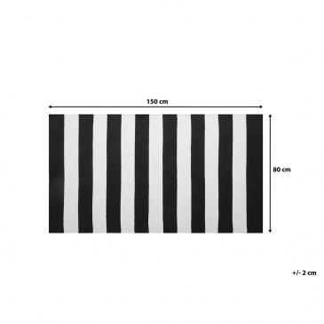 Dywan na zewnątrz czarno-biały 80 x 150 cm TAVAS