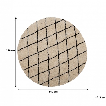 Dywan okrągły ø 140 cm beżowy MIDYAT