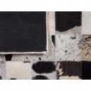 Dywan patchwork skórzany 80 x 150 cm czarno-biały KEMAH