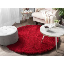 Dywan Shaggy ø 140 cm czerwony CIDE Dywan Shaggy ø 140 cm czerwony CIDE