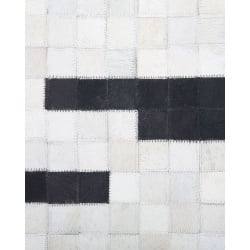 Dywan skórzany 160 x 230 cm czarno-biały bolu