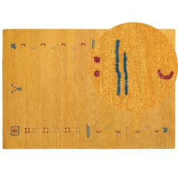 Dywan wełniany gabbeh 160 x 230 cm żółty akalan