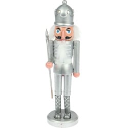 Dziadek do orzechów srebrny w koronie 28 cm Dziadek do orzechów srebrny w koronie 28 cm