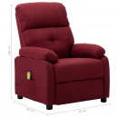 Elektryczny fotel masujący, rozkładany, winna czerwień, tkanina