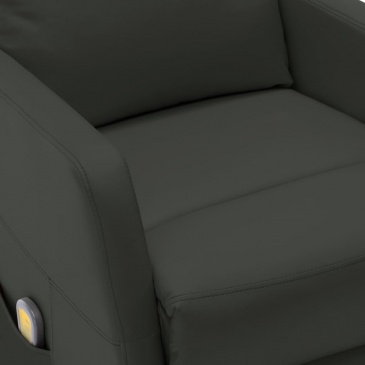 Elektryczny fotel rozkładany, masujący, antracyt sztuczna skóra
