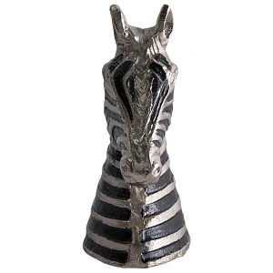 Figurka dekoracyjna Zebra ZAGORA Metal Czarny/ srebrny