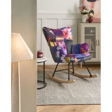Fotel bujany OULU Welur Kolorowy Fotel bujany OULU Welur Kolorowy
