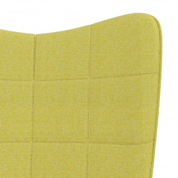 Fotel bujany z podnóżkiem, zielony, obity tkaniną