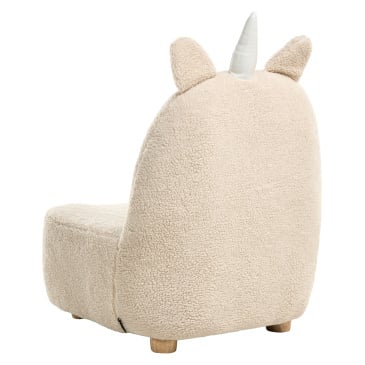 Fotel dziecięcy Jednorożec LULEA Boucle Jasnobeżowy