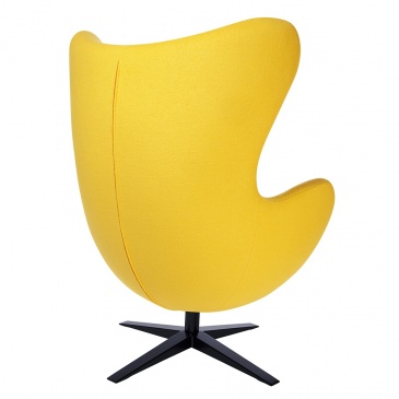 Fotel szeroki 80x110x70cm King Home Egg żółty/czarny