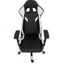 Fotel gamingowy czarno biały alcantara (8)