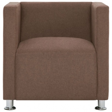 Fotel kubik brązowy poliester