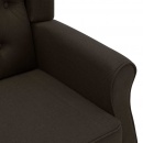 Fotel masujący z podnóżkiem, ciemnobrązowy, obity tkaniną