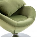 Fotel do salonu obrotowy z poduszką jasnozielony aksamitny