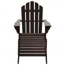 Fotel ogrodowy z podnóżkiem, drewniany, brązowy
