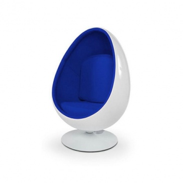 Fotel OVALIA biało-niebieski - włókno szklane, wełna