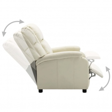 Fotel rozkładany, biały, sztuczna skóra