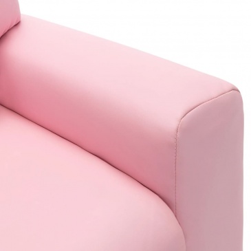 Fotel rozkładany dla dzieci, obity sztuczną skórą, różowy