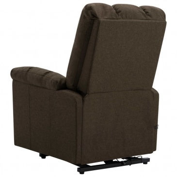 Fotel rozkładany, masujący, podnoszony, brązowy, tkanina