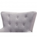 Fotel do salonu tapicerowany szary Novecento