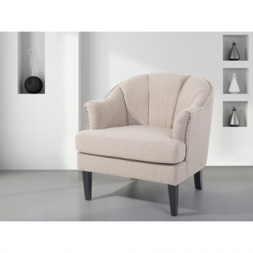 Fotel tapicerowany beżowy - krzesło - Giove