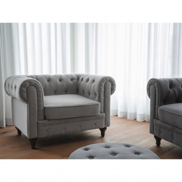 Fotel tapicerowany jasnoszary Vento