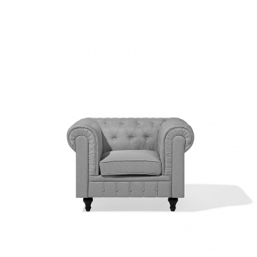 Fotel tapicerowany jasnoszary Vento duży BLmeble