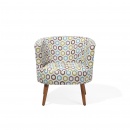 Fotel tapicerowany kolorowy geometryczny wzór Adamo