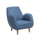 Fotel tapicerowany niebieski Plinio