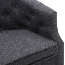 Fotel tapicerowany tkaniną 65 x 64 x 65 cm ciemnoszary